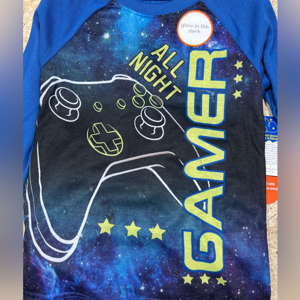 NWT Wonder Nation Boys Pajama Set - Glow In the Dark Gamer - Size XS (4/… - Picture 3 of 10